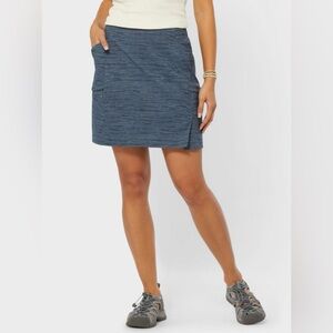 Duluth Trading Co Women’s Dry On The Fly Pull On Cargo Skort Sz M Blue Print
